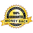Money back. 100% guarantee label.