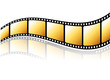 Golden film strip with reflection. Golden film strip with reflection.