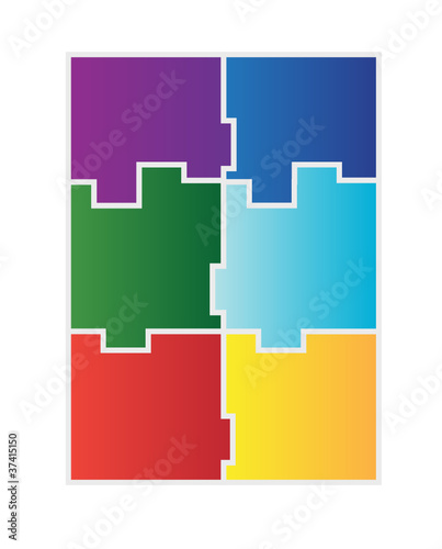 Vector: Six Piece Puzzle Six Piece Puzzle