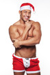 Sexy male posing in xmas costume