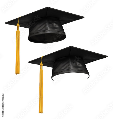 Photo: 3D render of black graduation cap 3D render of black graduation cap