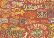 Vector: American football grunge seamless pattern American football grunge seamless pattern
