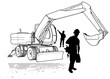 pelleteuse sur un chantier pelleteuse sur un chantier