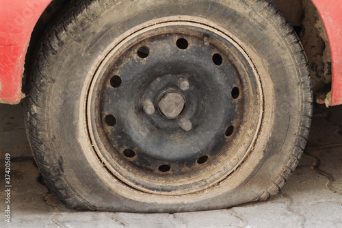 Photo: Flat tire. Flat tire.