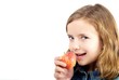 Girl eating apple
