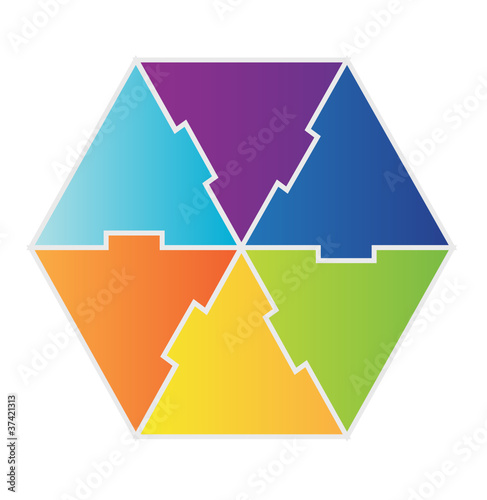 Vector: 6 Piece Hexagon 6 Piece Hexagon