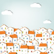 panorama town. seamless vector pattern