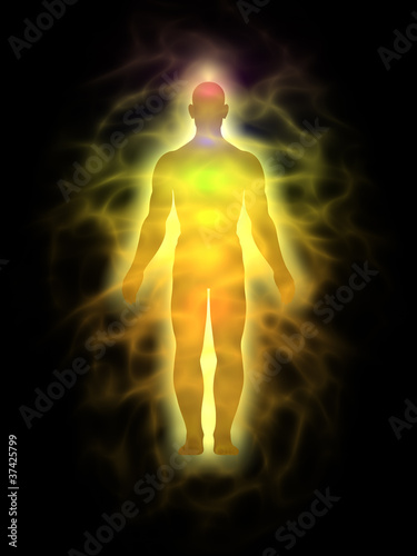 Illustration: Man - energy body - aura Man - energy body - aura