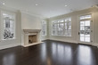 Family room with fireplace