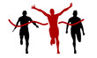 winner on finish line, vector