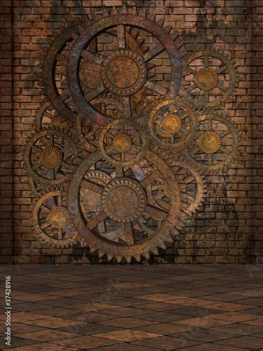 Illustration: Steampunk Background Steampunk Background