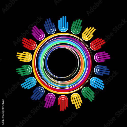 Vector: corolful hand planet conestion corolful hand planet conestion
