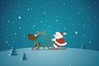 Der Weihnachtsmann mit dem Schlitten, Illustration Der Weihnachtsmann mit dem Schlitten, Illustration