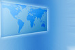 business world map in  blue tones