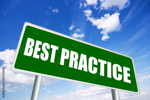 Illustration: Best practice sign Best practice sign