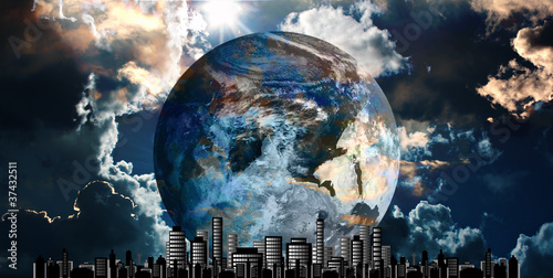 Photo: Futuristic cityscape Futuristic cityscape
