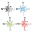 Vector stickers of compass
