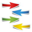 vector peeling arrow stickers