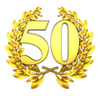 50 fifty number laurel wreath
