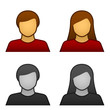 vector male female avatar icons