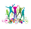 Young people on the party . The dancing teenagers.
