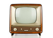 Photo: Vintage television over white background Vintage television over white background