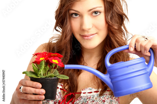 Foto: Frau mit Blumen Frau mit Blumen