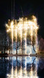 Fireworks over water in park Fireworks over water in park