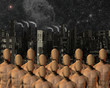 Faceless before city