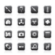 collection of  medical themed icons and warning-signs