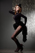 fashionable woman with art visage - burlesque fashionable woman with art visage - burlesque