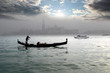 Venice with gondola on canal in Italy Venice with gondola on canal in Italy