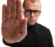 Stop hand sign
