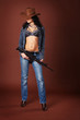 Sexy brunette with a rifle Sexy brunette with a rifle