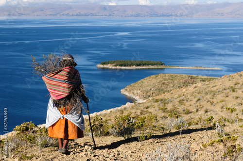 Photo: Titicaca lake, Bolivia, Isla del Sol landscape Titicaca lake, Bolivia, Isla del Sol landscape