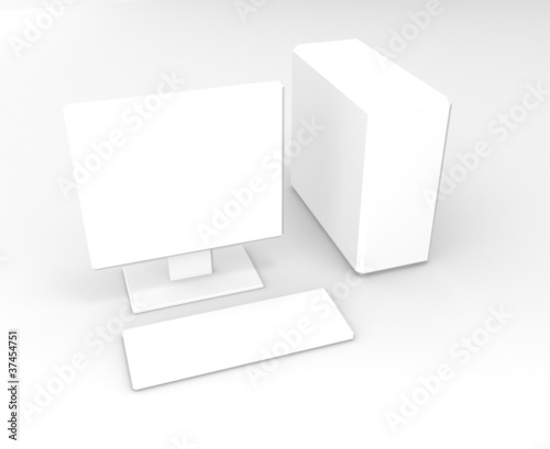 Illustration: computer white on white computer white on white