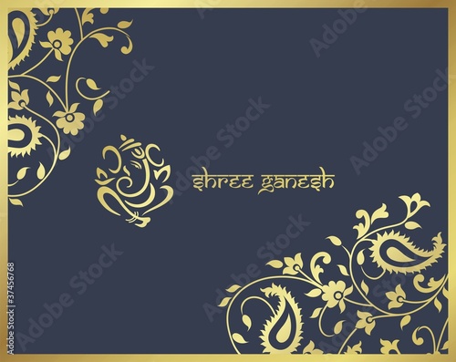 Ganesh traditional Hindu wedding card design Rajasthan