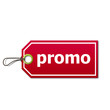 Etiqueta con texto promo