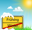 Ortsschild Frühling - Konzept
