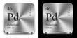 Palladium, two metal web buttons Palladium, two metal web buttons