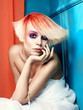 Lady with white-red hair