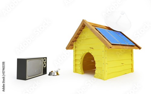 Photo: dog house with solar panels and antenna dog house with solar panels and antenna