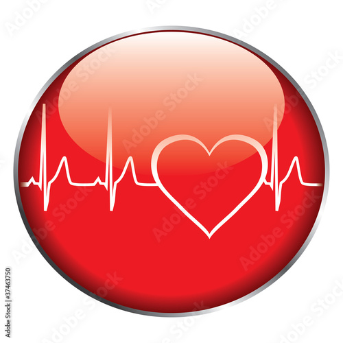 Vector: Heart rate button vector Heart rate button vector