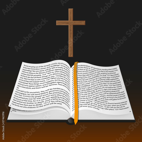 Vector: vector bible with cross vector bible with cross