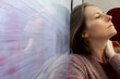 femme dans le train