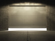 Spotlight illuminate building of grungy concrete