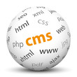 CMS, Contend Management System, Kugel, 3D, Webdesign, Begriffe