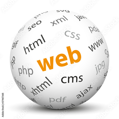 Vector: Web, Kugel, 3D, Keywörter, Begriffe, Internet, HTML, CSS, PHP Web, Kugel, 3D, Keywörter, Begriffe, Internet, HTML, CSS, PHP