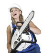 laughing chain saw girl