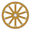 Vector: Vector image of a wooden wheel Vector image of a wooden wheel